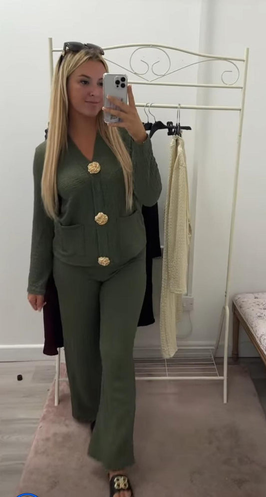 Wide Flared Leggings Trouser Loungewear Suit